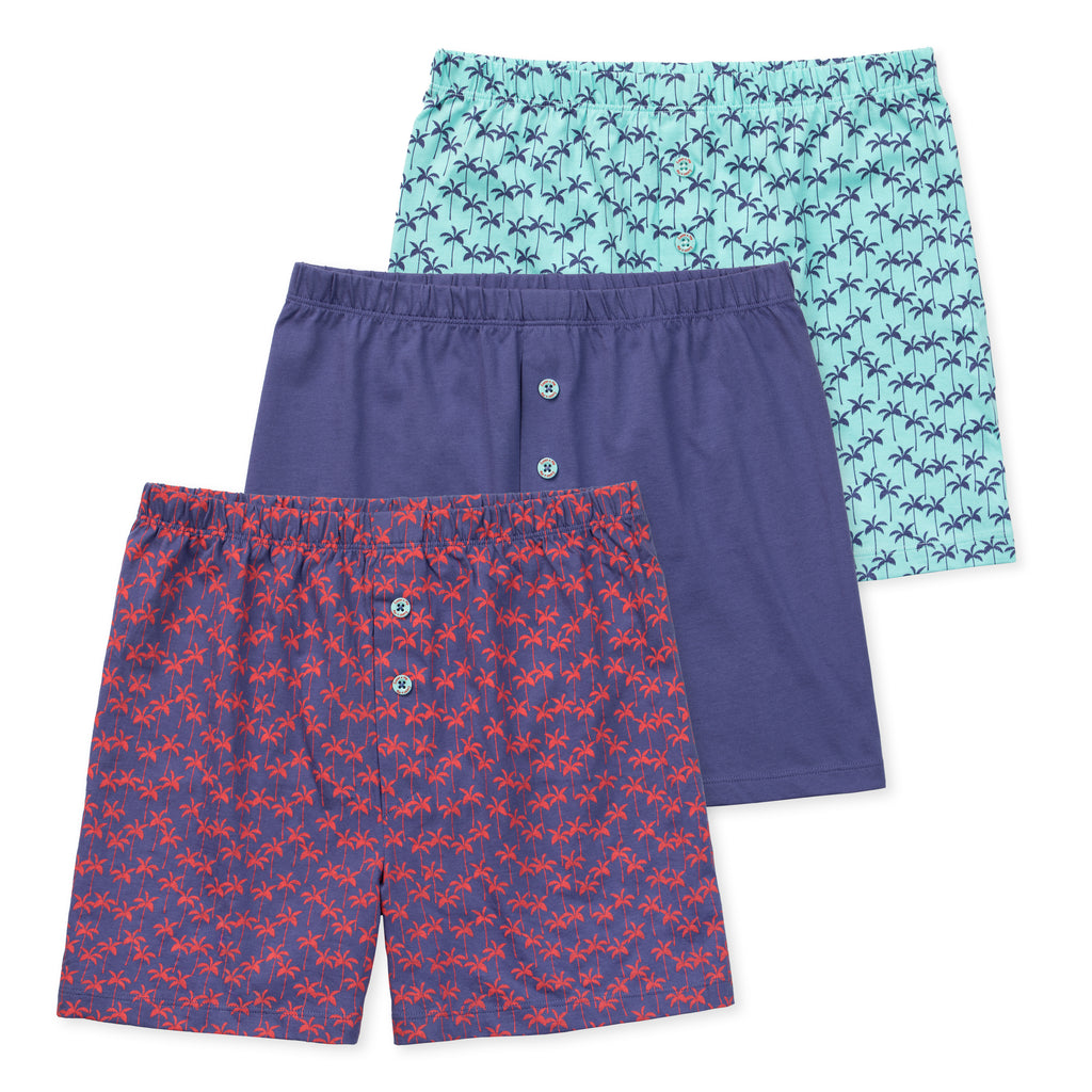 Noah Youth Boys Knit Boxers (3-Pack) - Palm Tree
