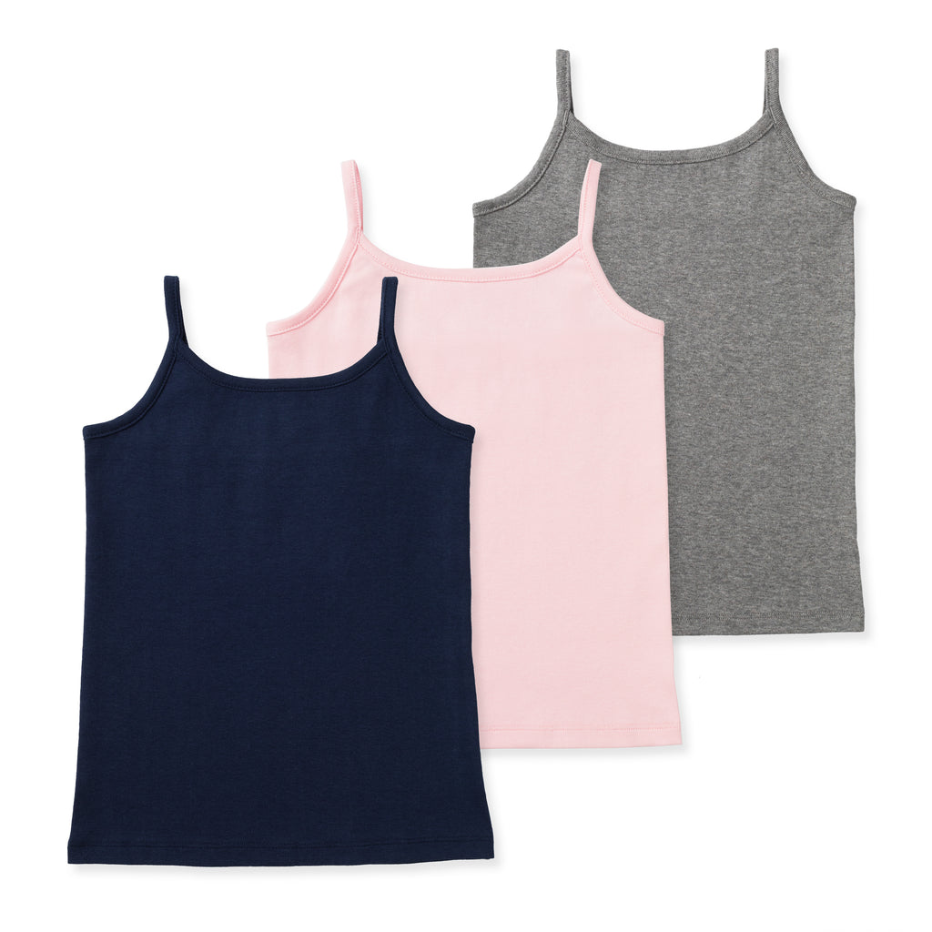 Organic Cotton Girls Camisoles - Whimsy - 3-Pack