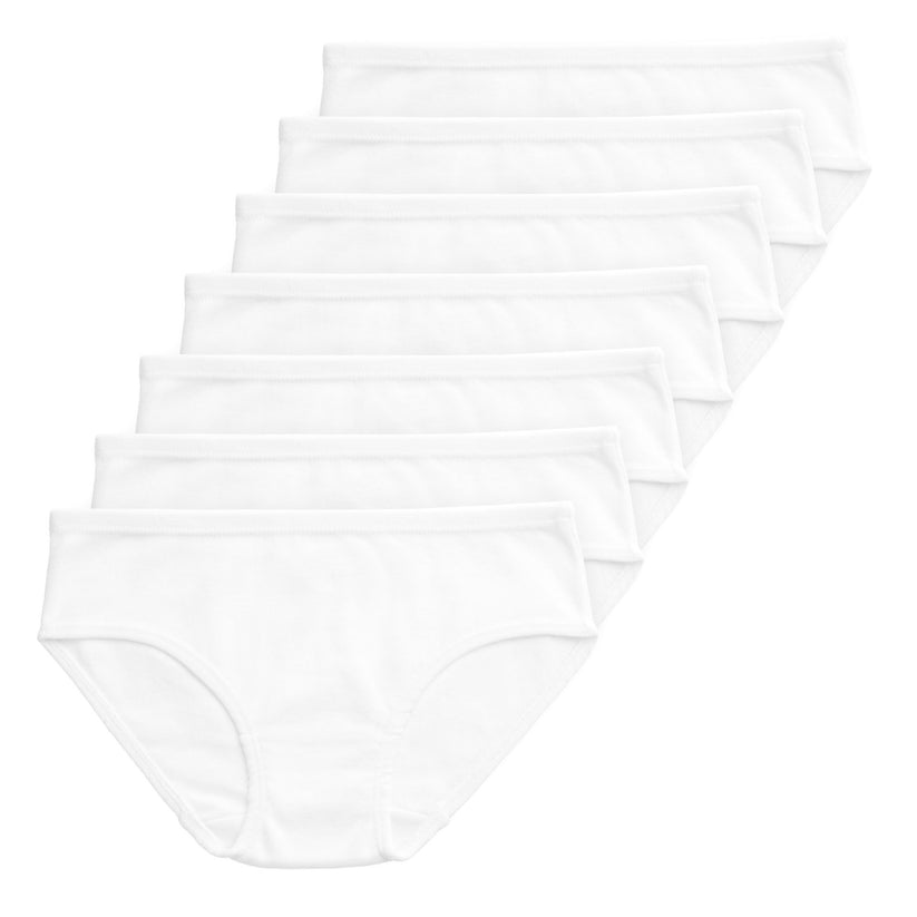 Organic Cotton Girls Briefs - White