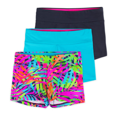 Layla Girls Dance Shorts - Rain Forest