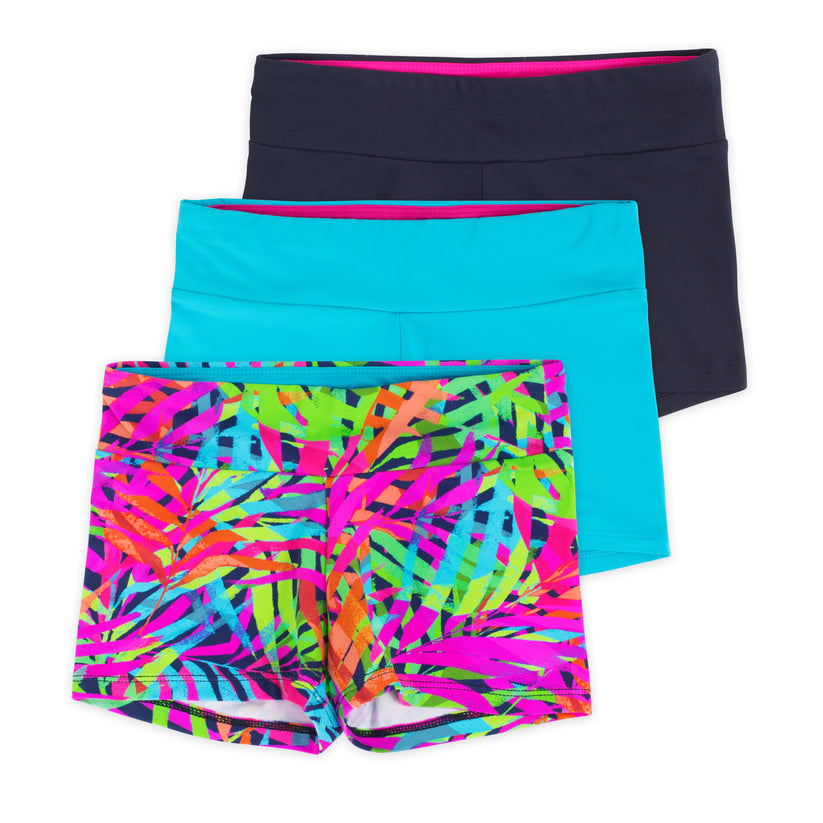 Layla Girls Dance Shorts - Rain Forest