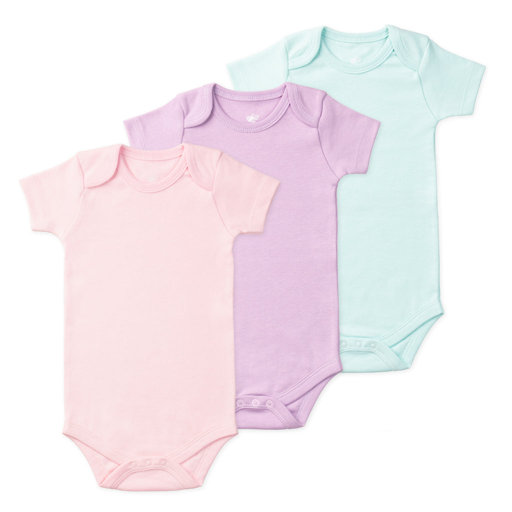 Quinn Short Sleeve Baby Bodysuits - Daydream